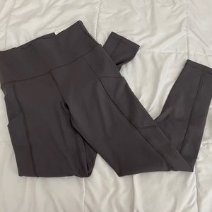 Gray American Eagle Leggings With Pockets